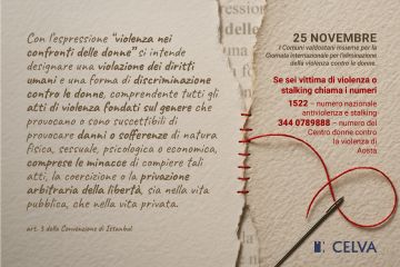 25 novembre 2025 - Giornata internazionale per l’eliminazione della violenza contro le donne